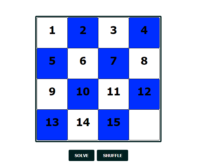 JavaScript 15-puzzle game application